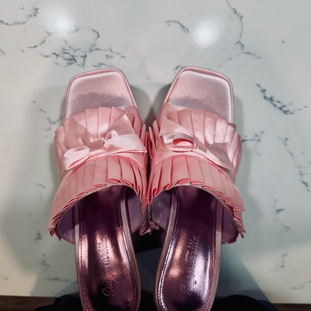 Sugar Thrillz Brand New Pink Platforms with Chunky Heel - Picture 10 of 15